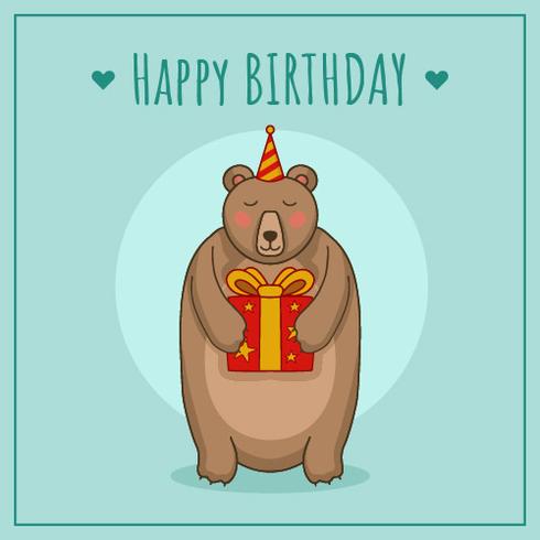 Birthday With Bear Vector