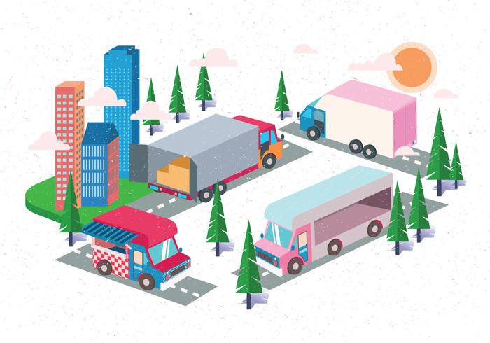 Isometric Transportation Clip Art Set Vol 3 Vector