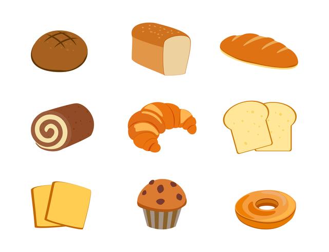 Collection of fresh bakery set isolated on white background - vector illustration 