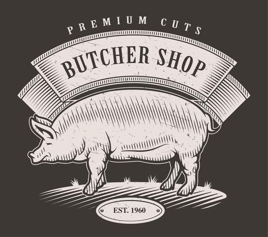 Butcher shop emblem vector