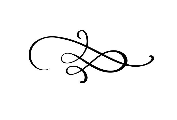 Vector calligraphy element flourish. Hand drawn divider for page decoration and frame design illustration swirl ornament. Decorative for wedding cards and invitations
