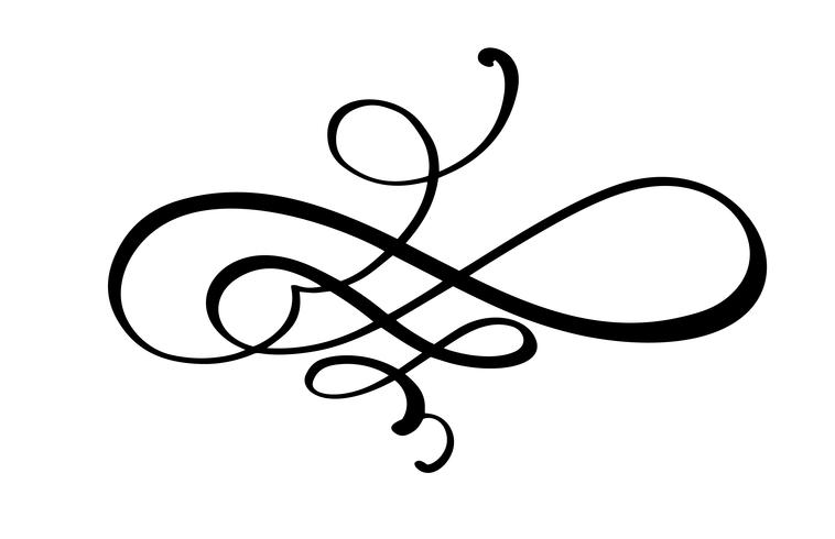 Vector calligraphy element flourish. Hand drawn divider for page ...