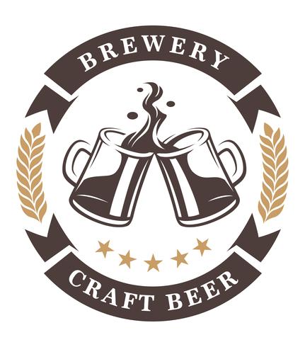 Beer cups emblem vector