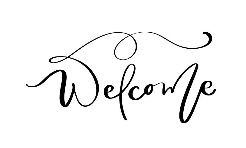 Download Welcome vector lettering text on white background ...