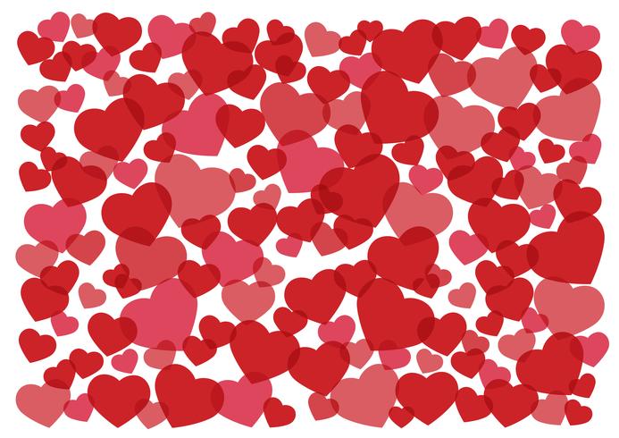 muchos corazones rojos ilustración vectorial de fondo vector