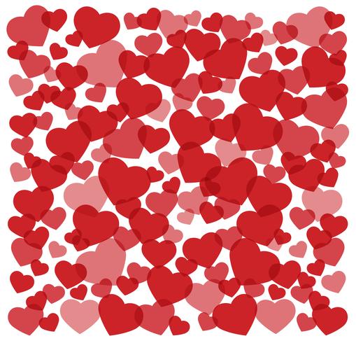 many red hearts background vector illustration