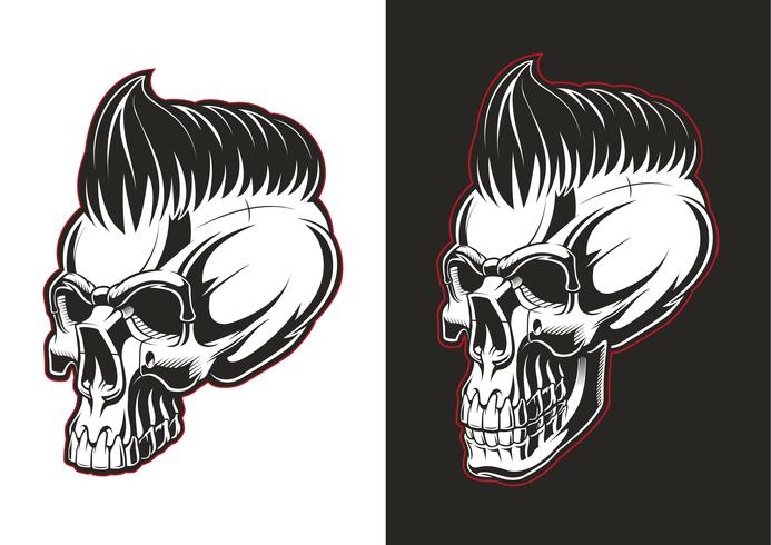 Barber skull half profile vector