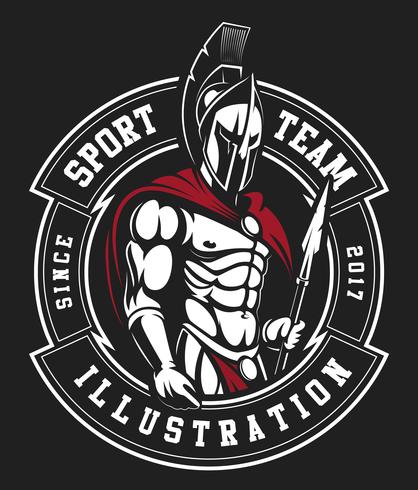 Emblema de gladiador vector