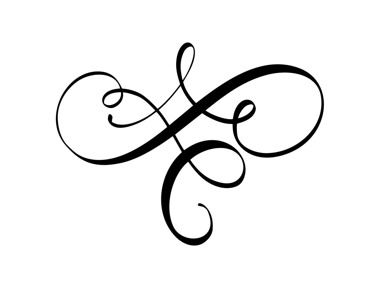 Vector calligraphy element flourish. Hand drawn divider for page ...