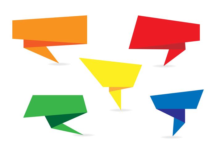 vector of origami speech bubbles