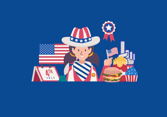 Ilustración del vector del día de la independencia americana