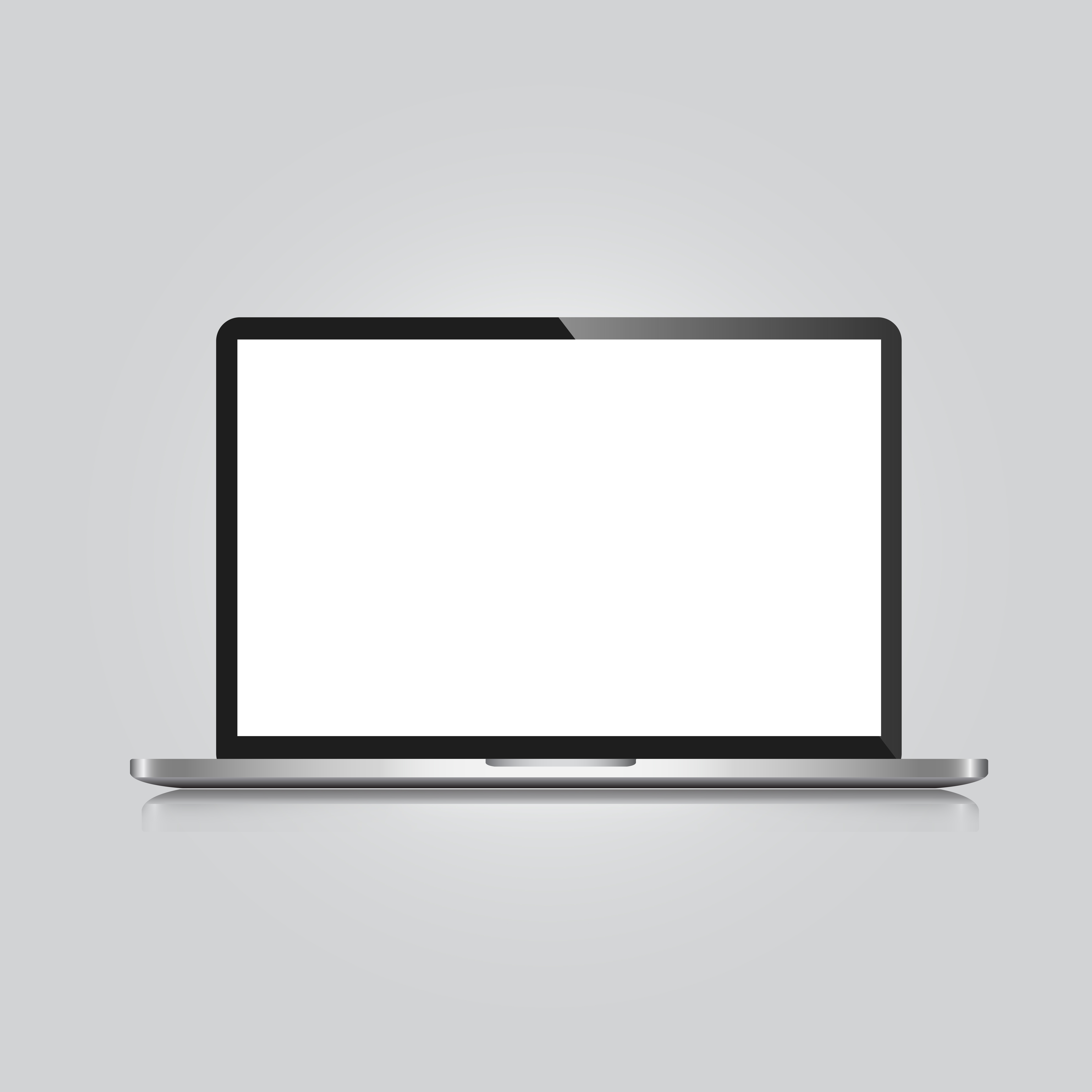 Laptop with blank screen isolated on white background ...