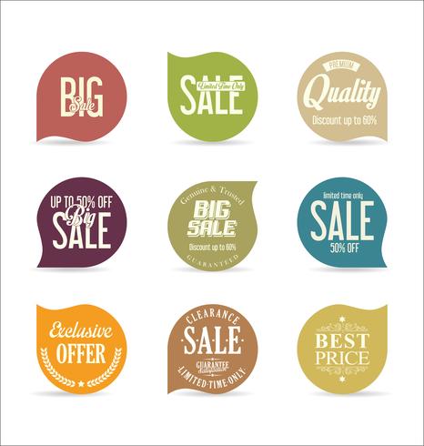 Modern badges stickers and labels collection vector