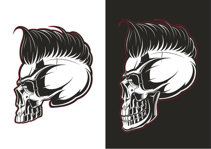 Perfil de barbero calavera vector