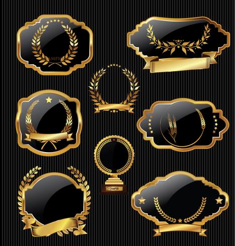 Vintage frames blank retro badges and labels collection vector