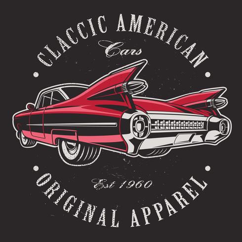 American car on black background. vector