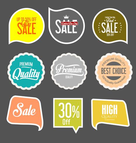 Modern badges stickers and labels collection vector