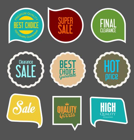 Modern badges stickers and labels collection vector