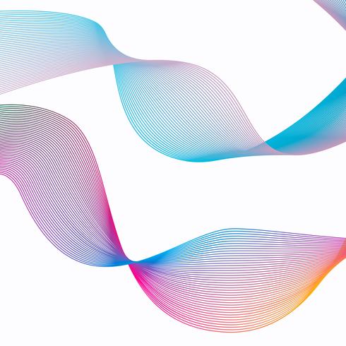 Abstract stripes gradient wave line art vector