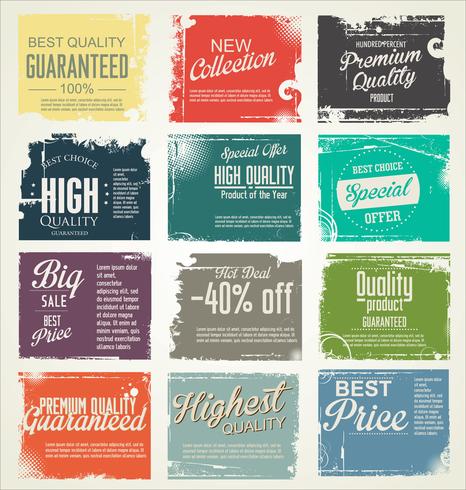 Retro vintage badges and labels collection vector