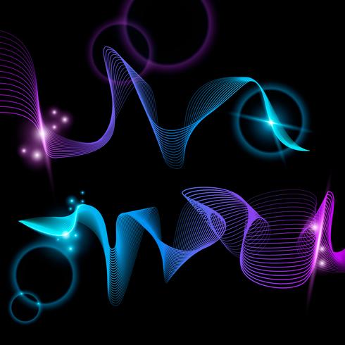 Abstract stripes gradient wave line art vector