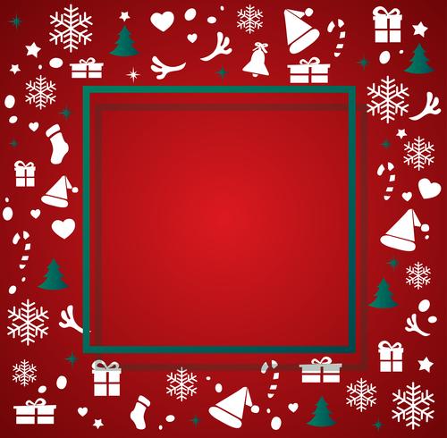 Christmas elements with space  pattern background vector illustration