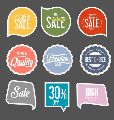 Modern badges stickers and labels collection vector