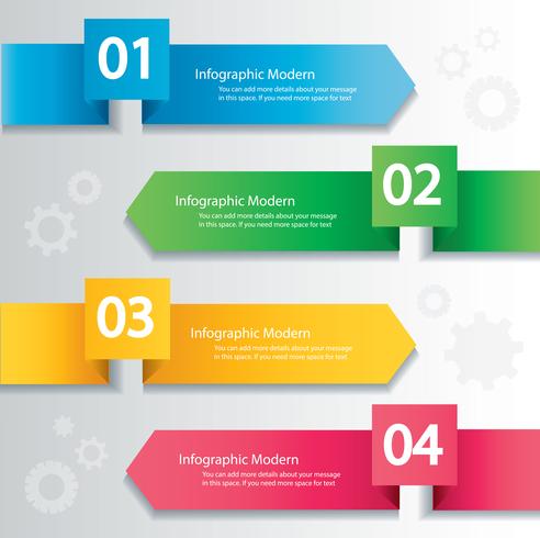 Arrow infographic concept. Vector template with 4 options, parts, stages, buttons. Can be used for web, diagram, graph, presentation, chart, report, step by step infographics. Abstract background.