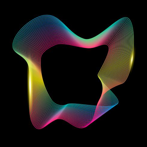 Rayas abstractas degradado onda línea arte vector