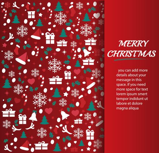 Christmas greeting card with space  pattern background vector illustration