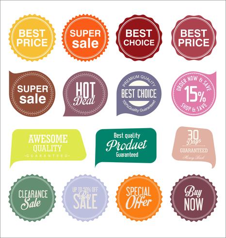 Modern badges stickers and labels collection vector