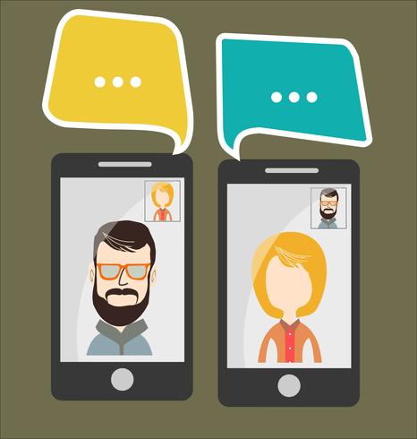 Modern vector illustration of online chat