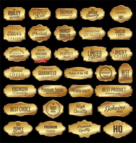 Vintage frames blank retro badges and labels collection vector