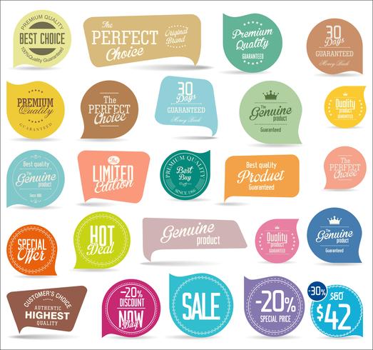 Modern badges stickers and labels collection vector
