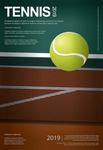 Campeonato de tenis cartel ilustración vectorial vector