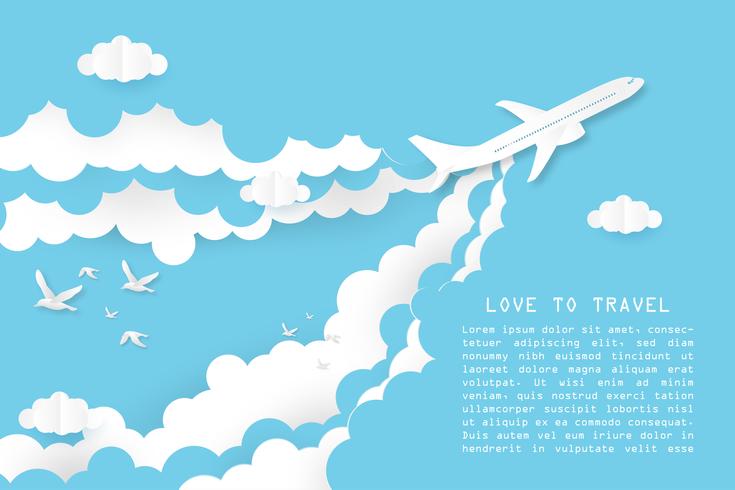 Creative illustration love to travel concept. vector