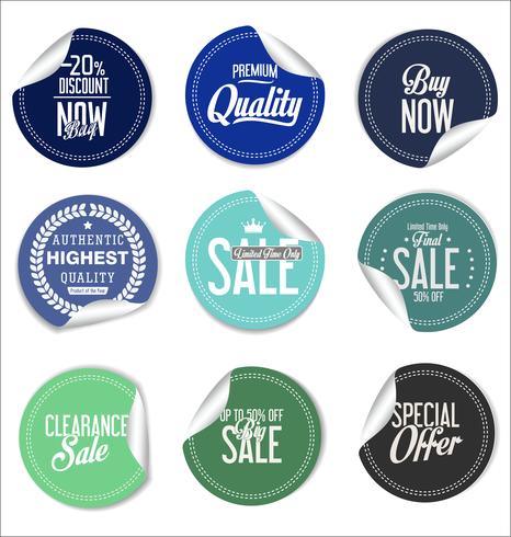 Modern badges stickers and labels collection vector