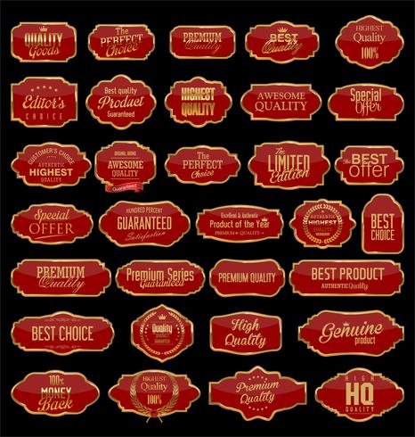 Vintage frames blank retro badges and labels collection vector