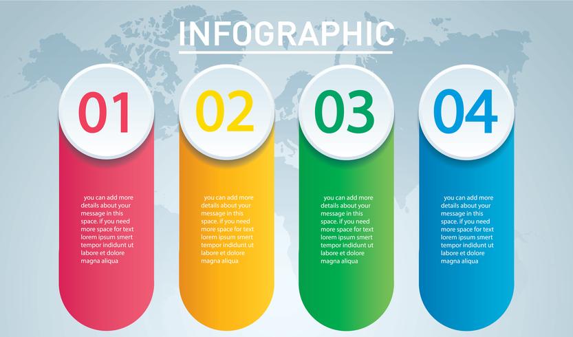 infografía círculo. Plantilla de vector con 4 opciones. Puede ser utilizado para web, diagrama, gráfico, presentación, gráfico, informe, infografía paso a paso. Fondo abstracto