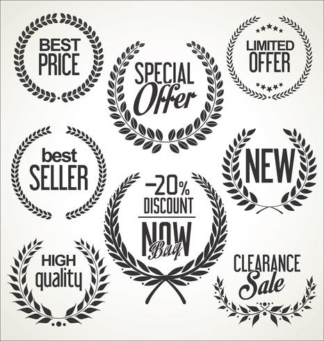 laurel wreath collection vector