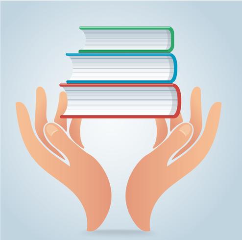 hands holding books design vector, education concept vector