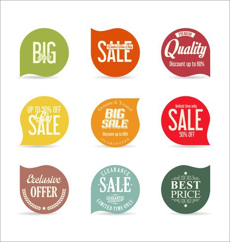 Modern badges stickers and labels collection vector