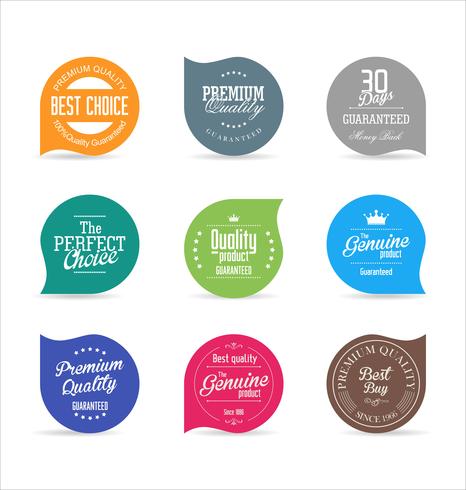 Modern badges stickers and labels collection vector