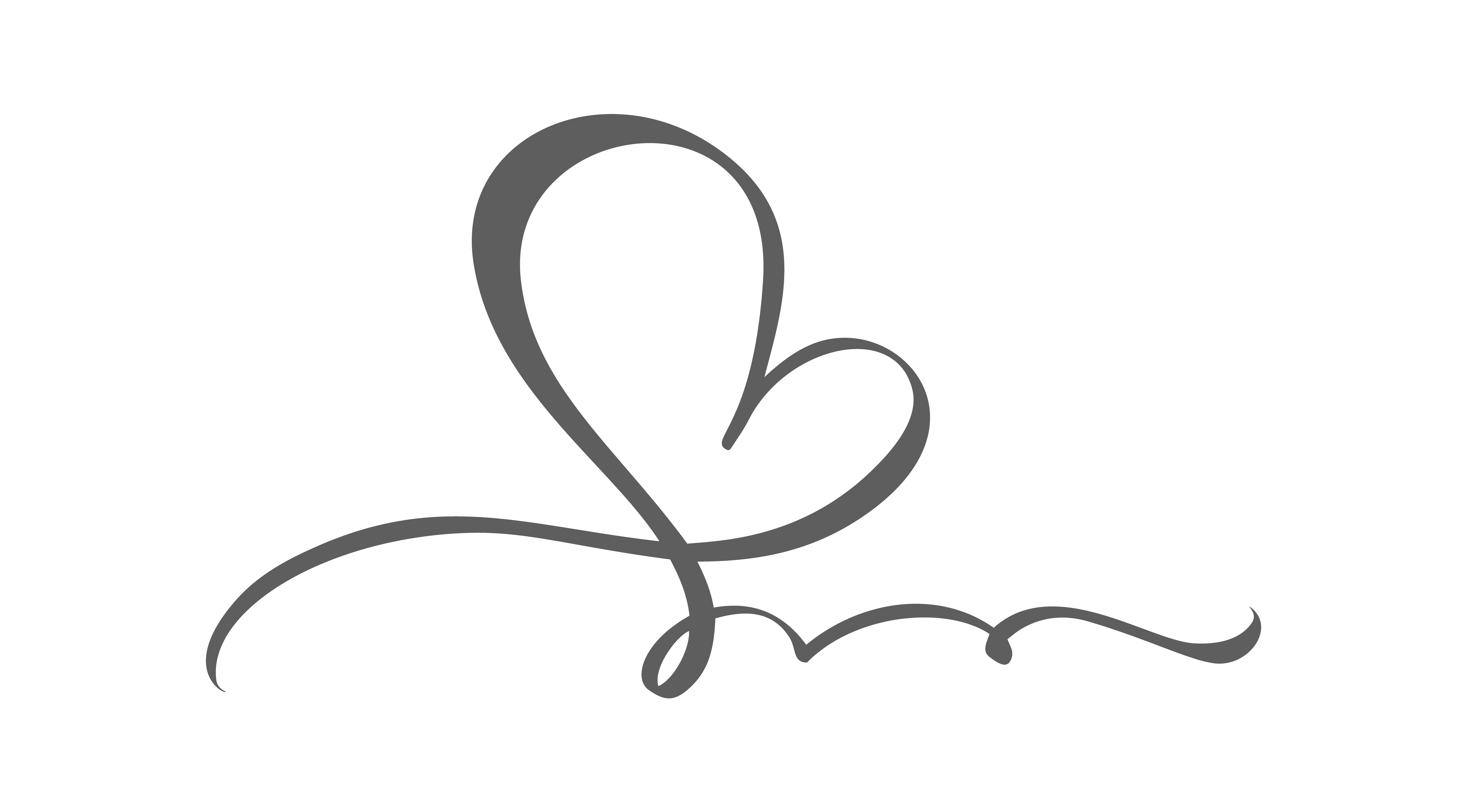 Hand drawn Heart love sign. Romantic calligraphy vector ...