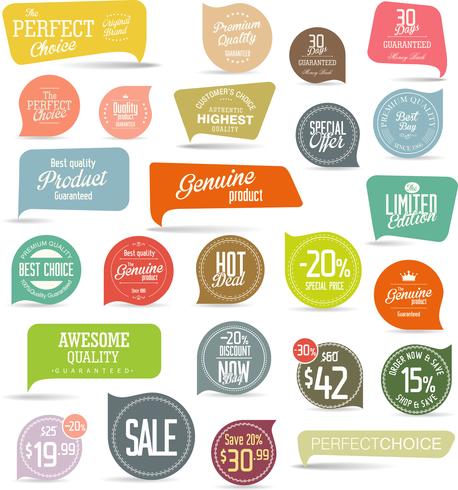 Modern badges stickers and labels collection vector