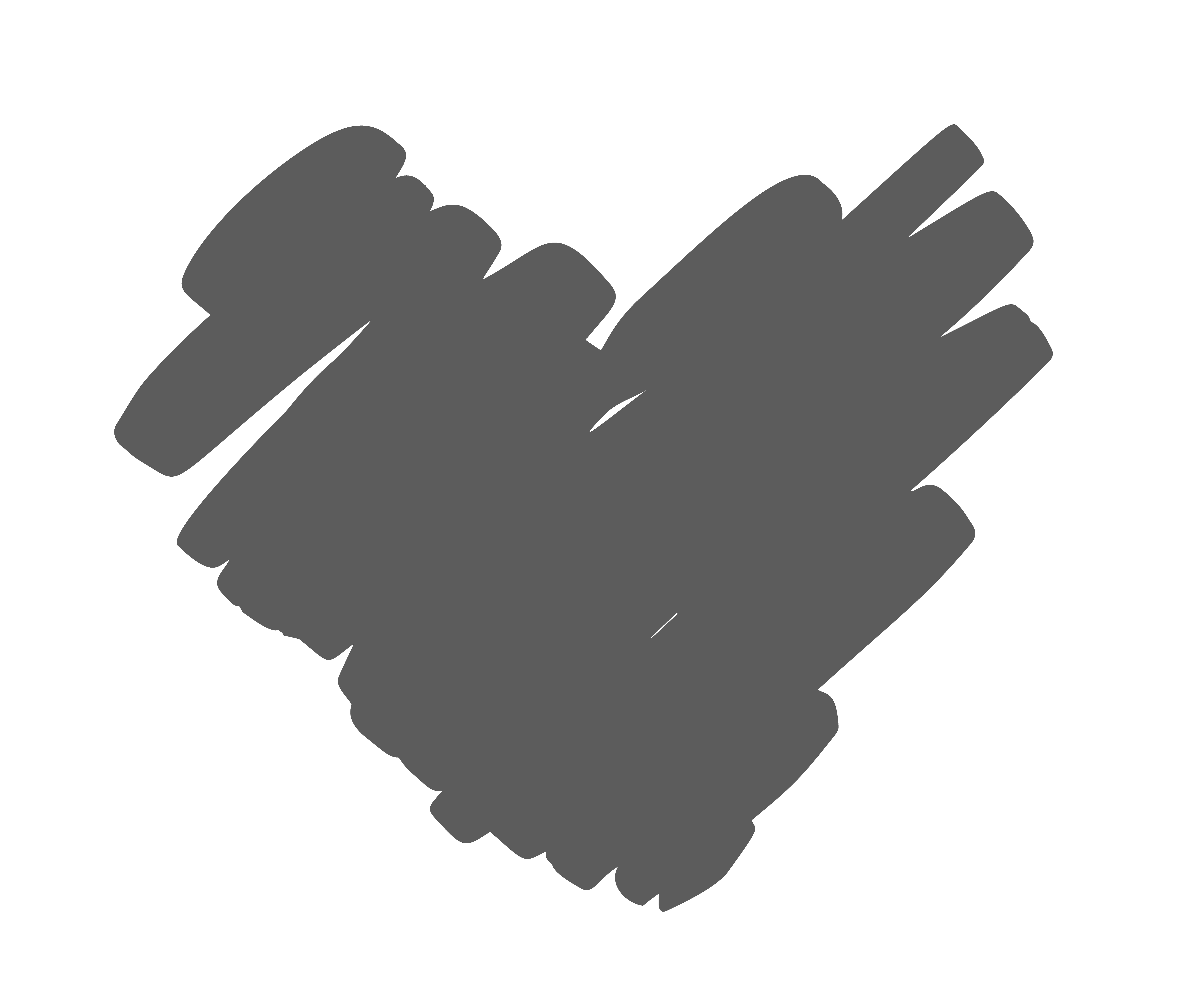 Hand drawn vector heart with rough edge. Dry brush ink illustration
