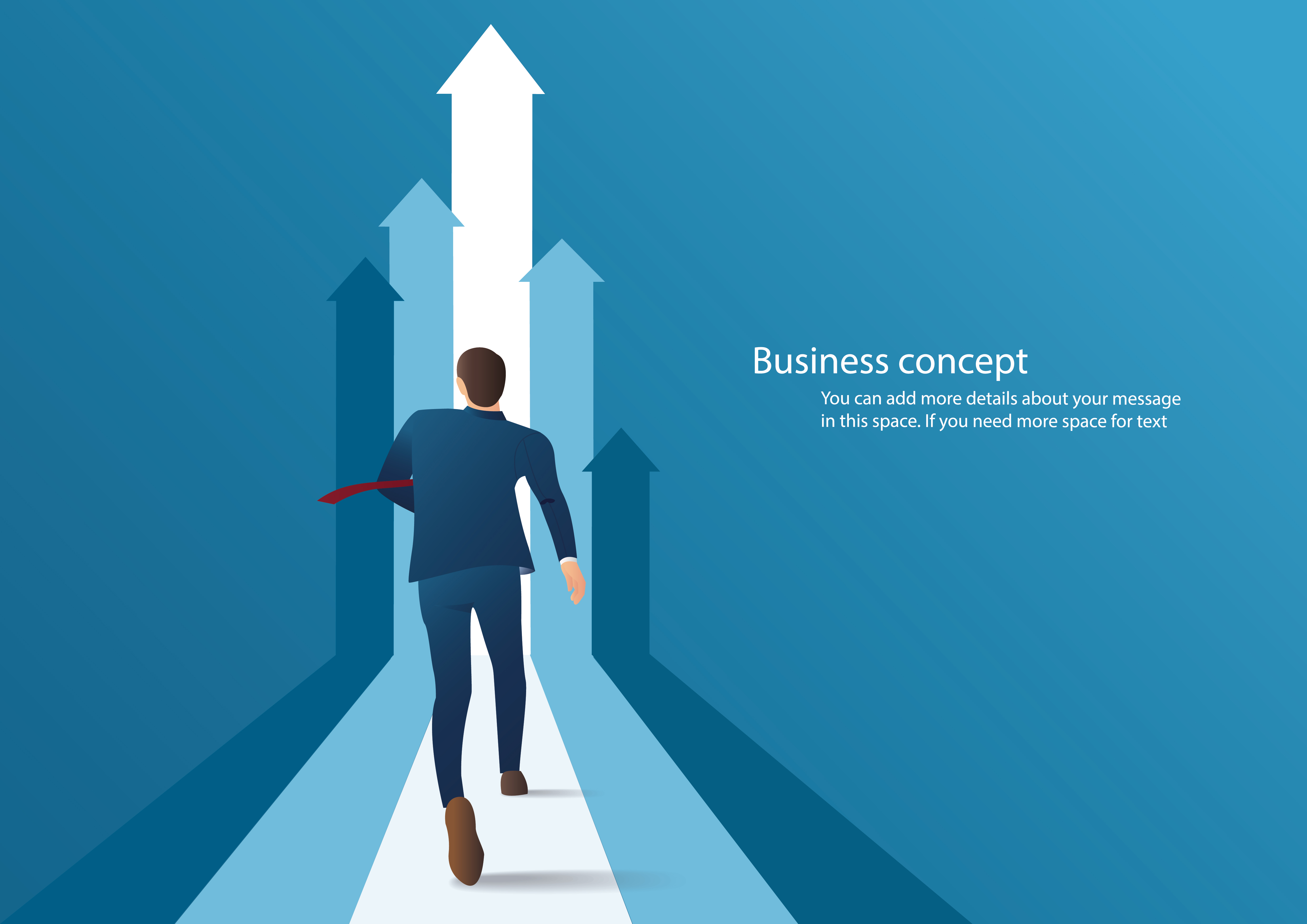 businessman running to succeed in a career vector illustration 537350