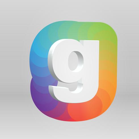 3D character from a fontset with colorful background, vector illustartion
