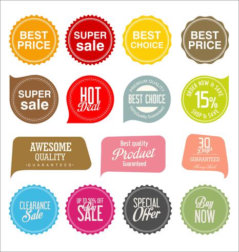 Modern badges stickers and labels collection vector