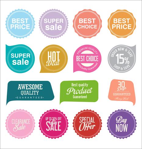 Modern badges stickers and labels collection vector